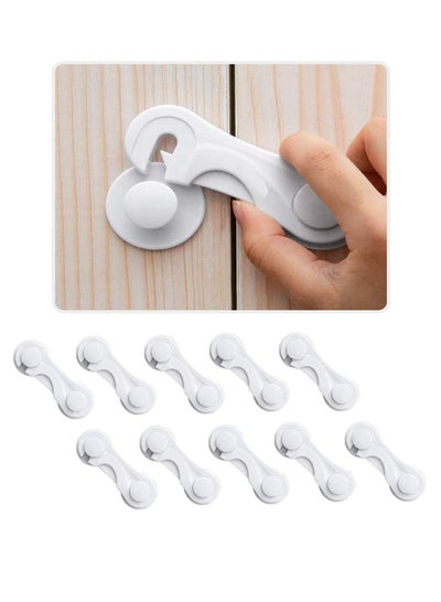 Buy 10 Pieces Baby Safety Cabinet Locks, Easiest 3M Adhesive Baby Proofing Latches, No Tools are Needed, Use for Multi-Purpose for Furniture in Saudi Arabia