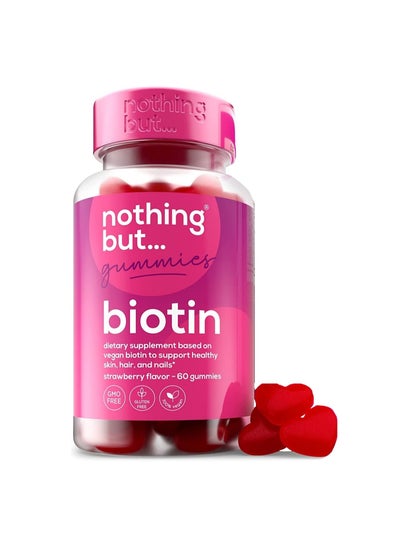 Buy Biotin for Healthy Skin Hair and Nails Gluten Free Strawberry Flavor - 60 Gummies in Saudi Arabia