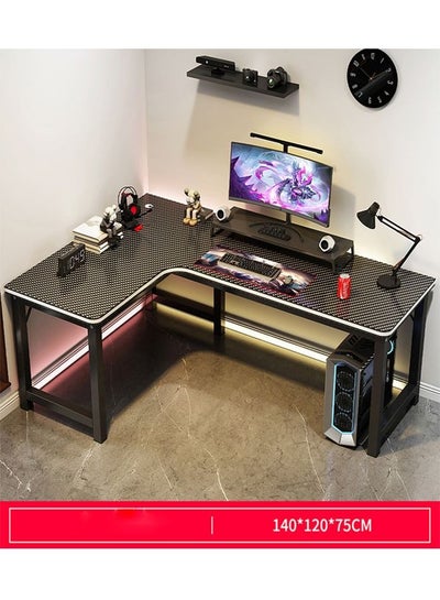 Buy Computer and Multifunction Table Home Office Workstation with Storage Rack 140X120 cm (Right Corner) in UAE