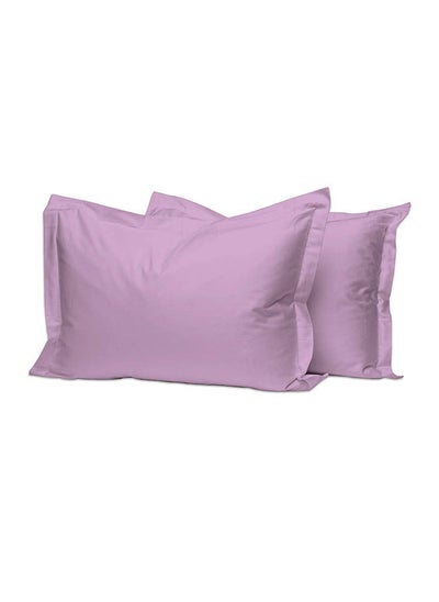 Buy 2-Piece 100 Long Staple Soft Sateen Weave 400 Thread Count Luxury Bed Pillow Cases Cotton Dusty Lavender 50x75cm in UAE