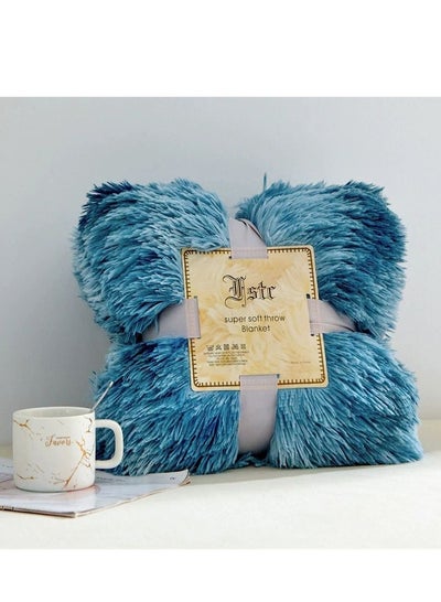 اشتري Fluffy Faux Fur Bedspread Blankets for Sofa Beds Sofa Throw Blanket Sofa Soft Plush Bed Cover Baby Blanket 160x130cm في الامارات