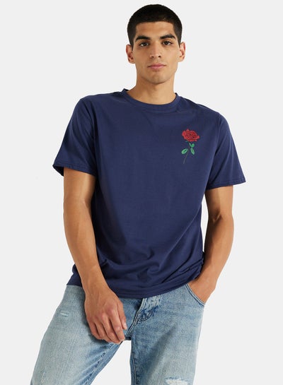 اشتري Rose Graphic Crew Neck T-Shirt في السعودية