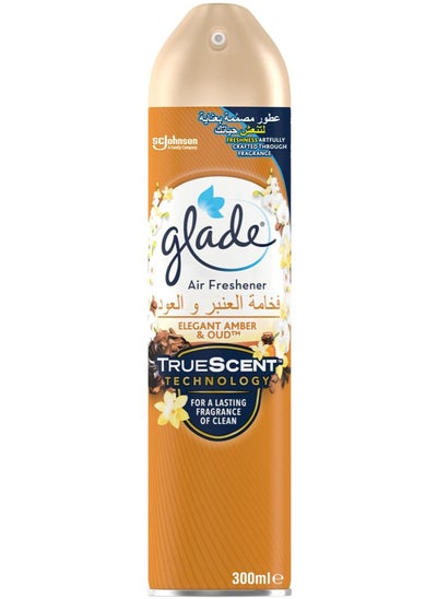 Buy Glade Aerosol Elegant Amber & Oud Air Freshener, Refresh Every Room In Your Home, 300ml in UAE