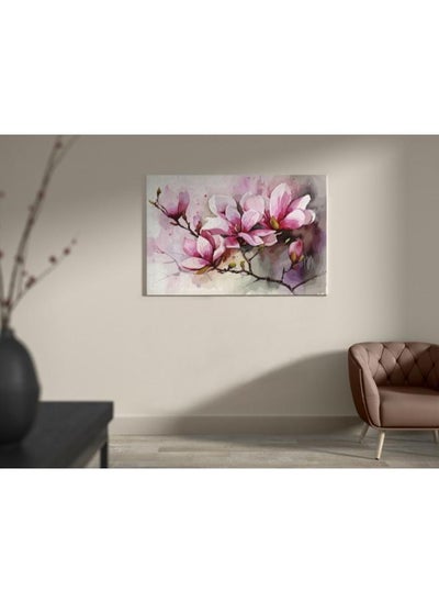 Buy Pink Magnolia pink flowers Printed Canvas wall art 90x60 in Egypt