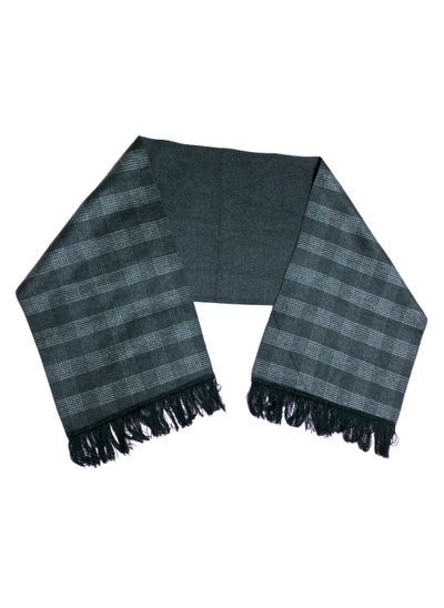 Buy Double Face Solid & Plaid Check/Carreau/Stripe Pattern Wool Winter Scarf/Shawl/Wrap/Keffiyeh/Headscarf/Blanket For Men & Women - Large Size 50x190cm - P02 Dim Grey in Egypt