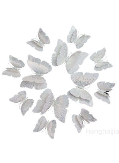 Buy 12 PCS Mixed Butterfly Stereo Wall Stickers , Removable DIY Home Nursery Scene Ambience Decoration in UAE