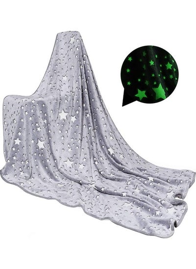 Buy Warm and Cosy Glow In The Dark Blanket Cotton Grey 127 x 152cm in UAE