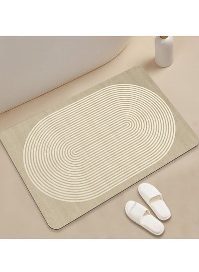 اشتري Tycom Diatom Bath Mat Super Absorbent Bathtub Mat with Non Slip Anti Slip Bathroom Floor Mats and Quick Dry Bath Rug Thickened Soft Easier Clean Carpet 50 By 80 CM. 02. في الامارات