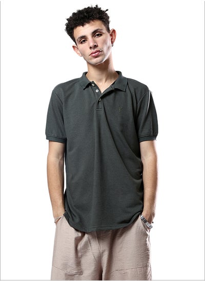 اشتري Dark Olive Solid Comfy Polo Shirt في مصر