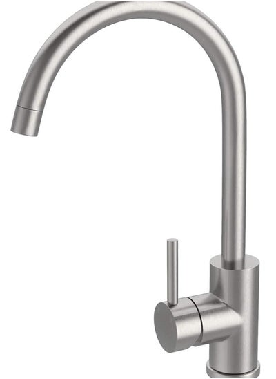 Buy Sink Mixer Hot and Cold Kitchen Faucet Stainless Steel Bathroom Single Lever Tap in UAE