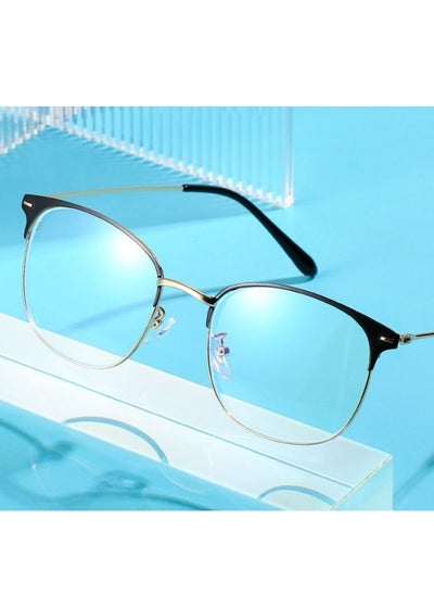 اشتري M MIAOYAN Simple round frame glasses frame metal full frame retro eyebrow frame anti-blue light glasses في السعودية