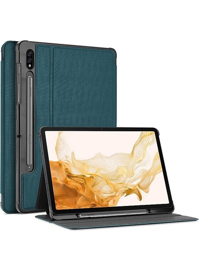 اشتري Case for Galaxy Tab S7 FE 5G 2021/S8 Plus 2022/S7 Plus 2020 12.4 inch with S Pen Holder, Smart Cover for 12.4" Samsung Galaxy Tablet (SM-X800 X806 T730 T736 T970 T975 T976 T978) -Teal في السعودية