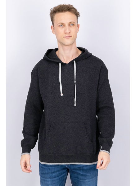 اشتري Men Heather Long Sleeves Hooded Sweatshirt, Grey في السعودية