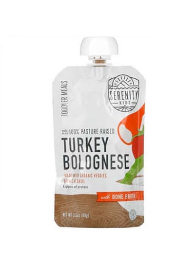 Buy Serenity Kids, Turkey Bolognese with Bone Broth, Toddler Meals, 3.5 oz (99 g) in UAE