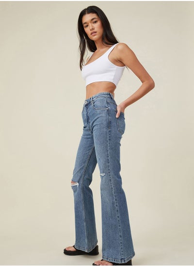 Buy High Waist Flared Jeans in Saudi Arabia