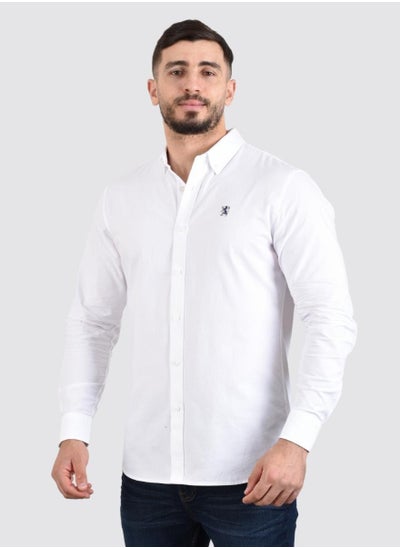 Buy Men's Lion Oxford Shirt - White in Saudi Arabia