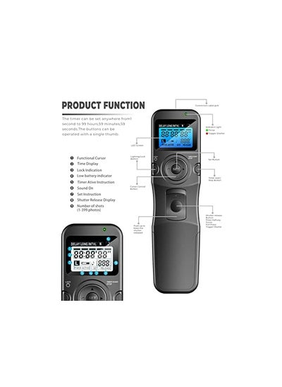 اشتري Timer Remote Shutter Release Trigger Intervalometer for Canon EOS Rebel T6 T7 80D 70D 60D 60Da 77D T7i T6i T6s SL2 SL1 T5 T3 T5i T4i T3i T2i EOS R M6 M5 Cameras في السعودية