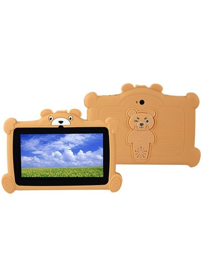 Buy K96 Pro tablet 7-inch IPS LCD screen Wi-Fi connection supports a SIM card 8 GB RAM with 256GB storage capacity 3000 mAh battery bear shape (light brown) in UAE