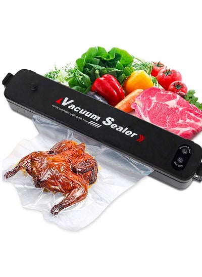 Buy Automatic Vacuum Sealer Machine for Food Preservation Storage Saver Automatic Vacuum Sealing System, Intelligent LED Indicator Lights,with Drainage Holes baffles Starter Kit Inclued15 PCS Bags Black in UAE