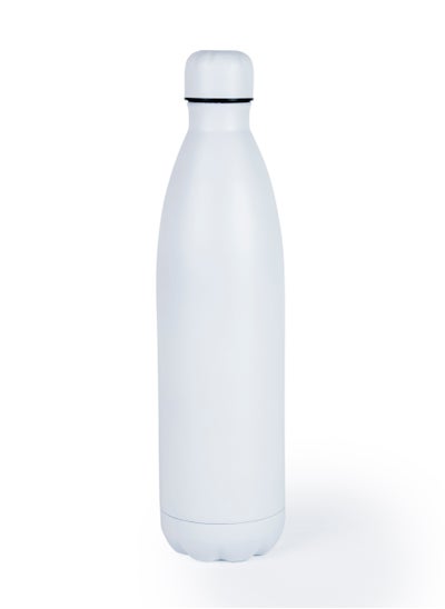 اشتري Nessan 500ml Sport Water Bottle Vacuum Insulated Stainless Steel Sport Water Bottle Leak-Proof Double Wall Cola Shape Water Bottle, Keep Drinks Hot & Cold - White في الامارات