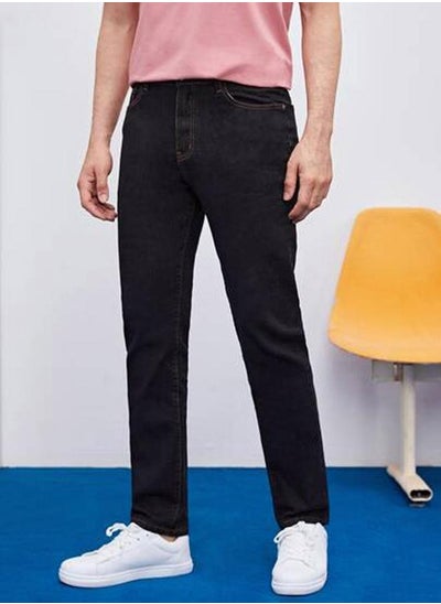 Buy Low Rise Regular Fit Solid Jeans in Saudi Arabia