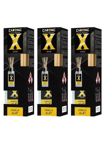 اشتري Air Freshener With 10 Rattan Reeds Pack of 3 Pcs Vanilla 80ml في الامارات