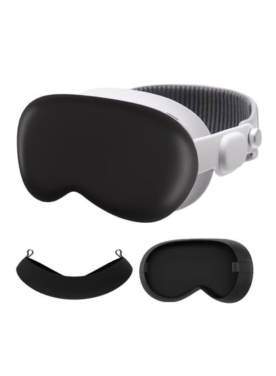 اشتري Vision Pro Silicone Cover, Protective Case for Apple Vision Pro 2024, Slim, Shockproof, Anti-Scratch, Dustproof, Black Screen Cover for VR Headset, Essential Accessories في السعودية