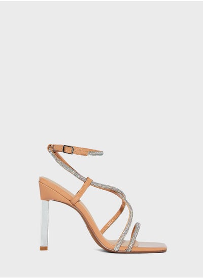 Buy Embel Metal Heel Barely There Sandals in Saudi Arabia