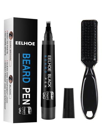 Buy Beard Pencil Filler for Men, Long Lasting Beard Filling Pen Kit with Brush and Beard Styling Comb Tool Creates Natural Looking Beard, Moustache and Eyebrows in UAE