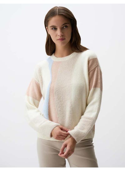 Buy Asymmetric Patterned Crew-Neck Sweater in Egypt