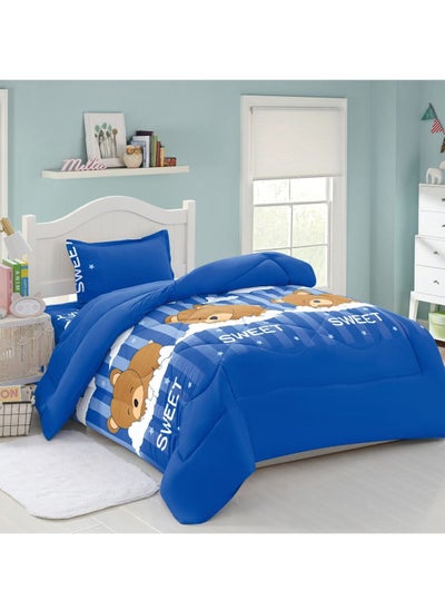 Buy Quilt set, children's drawings, 3 pieces, medium filling, polyester quilt, size 160 * 210 cm in Saudi Arabia