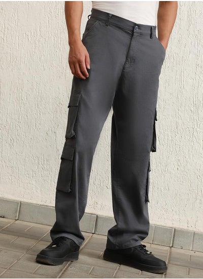 Buy Straight Fit Double Cargo Pocket Pants in Saudi Arabia