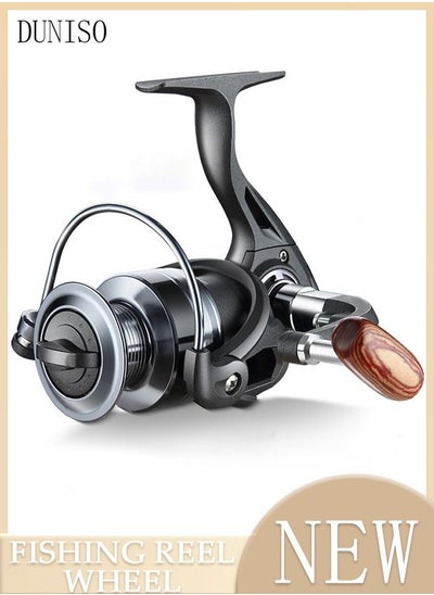 Buy Spinning Fishing Reel Wheel 5.2:1 Gear Ratio Full Metal Wear Resistant Anti-Slip with Wooden Handle Anti-Slip Wheel Grip for Seawater Freshwater-5000 in Saudi Arabia