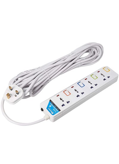 Buy Narken E-Series Electric Universal Extension Cord 4 Socket 10 Meter Power Strip wire, 13A Fuse surge With Separate Single Switch and Indicate light, Max 13A, 3250W, AC 250V in UAE