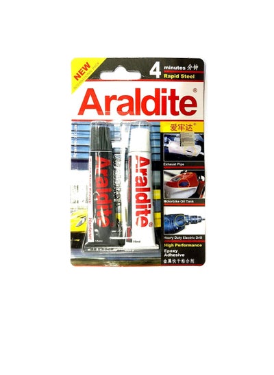 Buy Araldite Rapid Steel Epoxy Adhesive 4 Minuts 2x15 ml in UAE