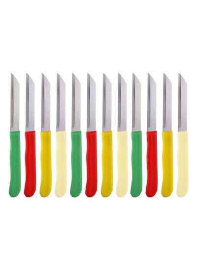 Buy 12-Piece Fruit Knife Set Multicolour 18centimeter in UAE