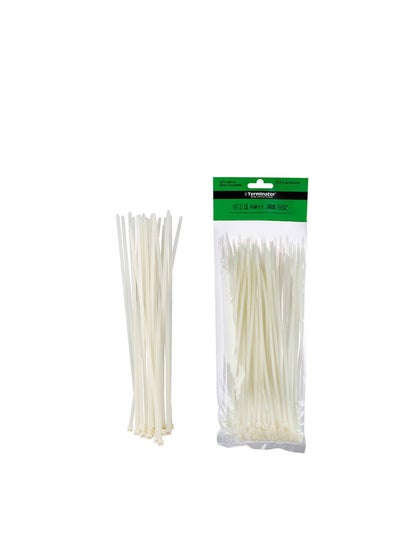 Buy Terminator Cable Ties White 100PCS TCT 3.5X250 WW in UAE