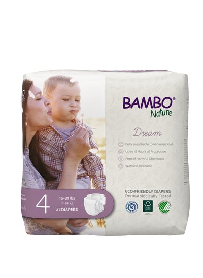 اشتري Bambo Nature Eco Friendly Diaper Size 4, 7-14 Kg, 27counts في الامارات