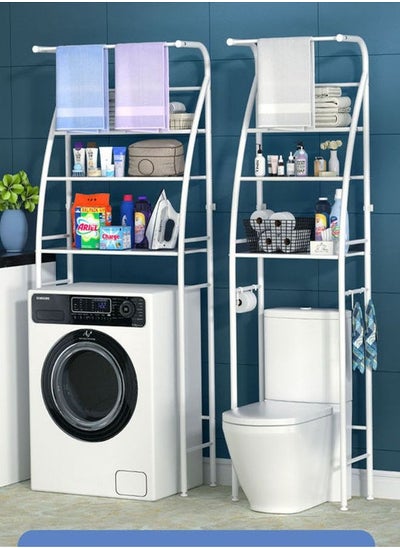 Buy 3-Shelf Washing Machine Storage Rack White 175 X 47 X 68 cm in Saudi Arabia