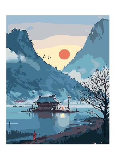 Buy Paint by Numbers Landscape Japanese for Adults Beginner Lake Home Wall Decor Without Frame in UAE