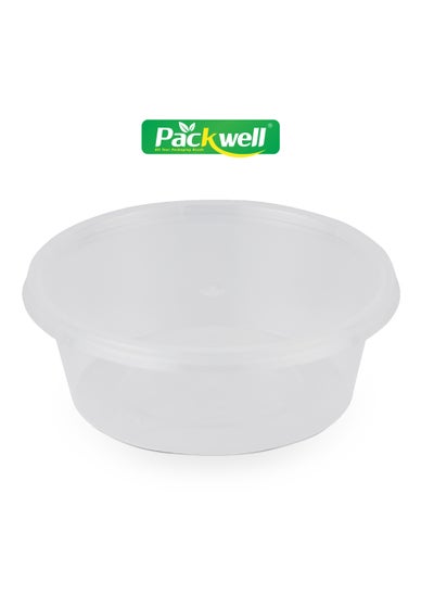 اشتري Microwave Container with Lid- PWRP1951 250 ml, Round Shaped Bowl, Pack of 5 BPA-Free, Food grade and Hygienic Perfect for Packing, Storing, Iftar Kit Distribution, etc. White في الامارات