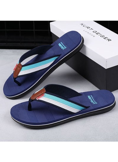 اشتري Men New Non Slip Clip Foot Flip-flops Casual Beach Slippers Blue في الامارات