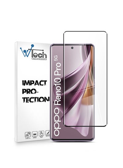 Buy Premium E2E Full Glue Full Cover Tempered Glass Screen Protector For Oppo Reno10 Pro 5G 2023 Clear/Black in UAE