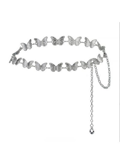 اشتري Butterfly Metal Waist Chain Belt AccessoryMain picture butterfly silver Main picture butterfly silver في الامارات