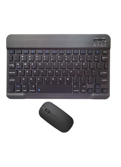 Buy Ultra-Slim Bluetooth Keyboard and Mouse Combo Rechargeable Portable Wireless Keyboard Mouse Set for Apple iPad iPhone iOS 13 and Above Samsung Tablet Phone Smartphone Android Windows in UAE