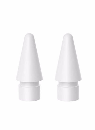 Buy 2-Piece Replacement Tips Set For Apple Pencil 1st And 2nd Generation White in Saudi Arabia