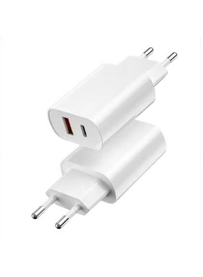Buy Wewu Wall Charger, 3A, USB Type-A and Type-C, White - Wi-U002 in Egypt