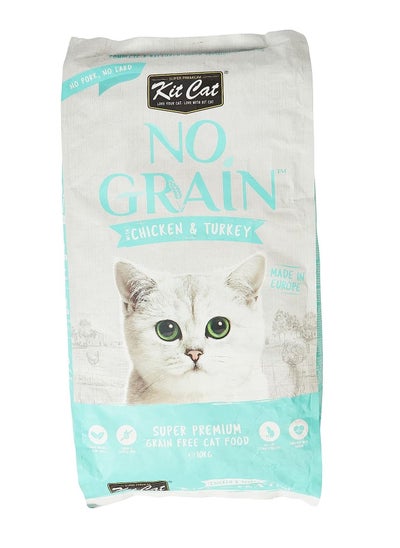 Buy No Grain With Chicken And Turkey Cat Dry Food 10Kg in UAE