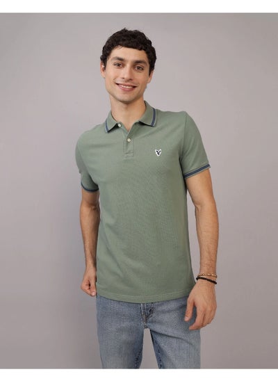 Buy AE Tipped Flex Pique Polo Shirt in Saudi Arabia