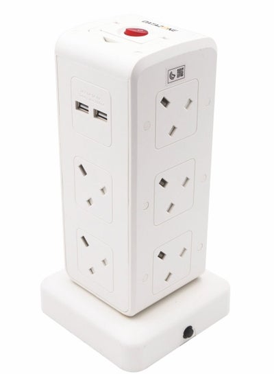 Buy 10 Sockets Cord Extension 13A With 4 USB Ports 5 Meter in Saudi Arabia
